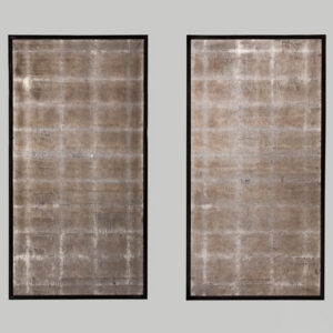 A pair of silver leaf panels