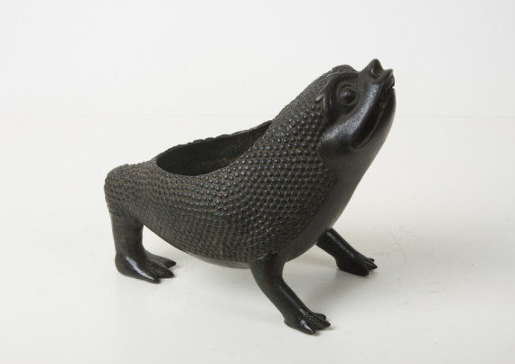 Bronze Figural Censer of a Three Legged Toad