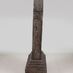 A large Buddhist carved black limestone stele