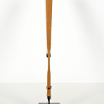 An undecorated fan with bamboo fan guards by Ma Xiang Jun