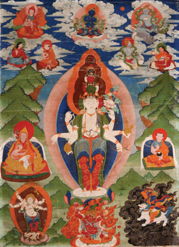 A Thangka of the eleven-headed Janraisag (Avalokitesvara)
