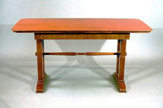 A large Biedermeier writing table with a single drawer