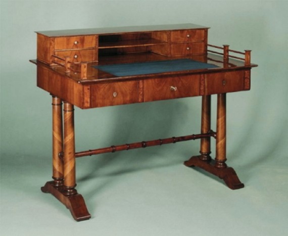 A Biedermeier two tier writing desk