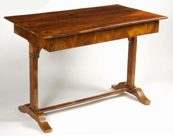 A Biedermeier single drawer writing table