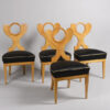 A suite of 4 Biedermeier side chairs attributed to Josef Danhauser