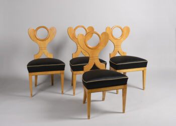 A suite of 4 Biedermeier side chairs attributed to Josef Danhauser