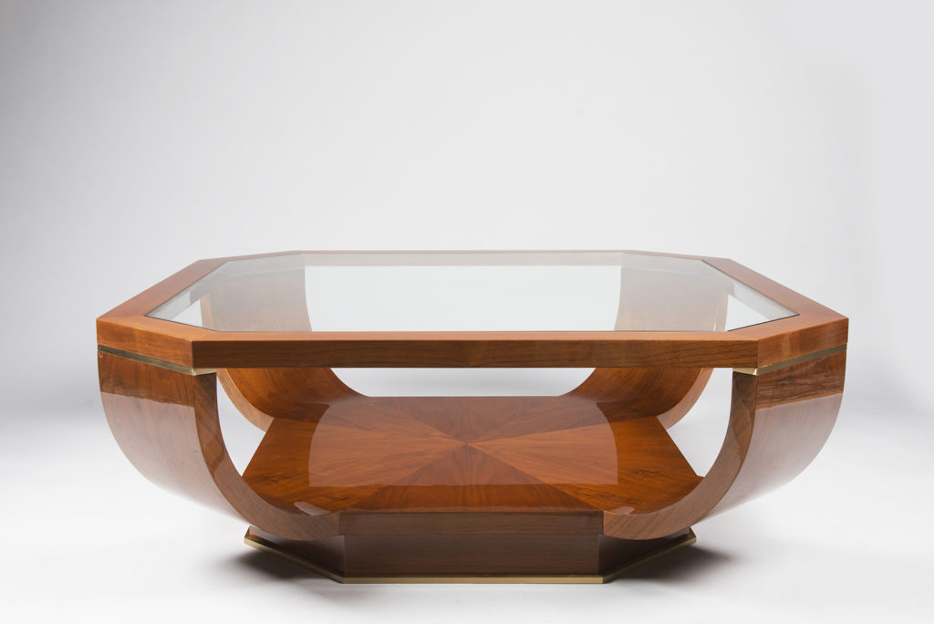 A Modernist Style Glass Top Coffee Table