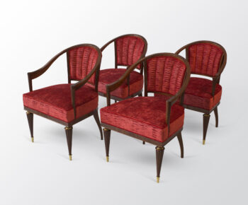 Suite of Four Scallop Armchairs