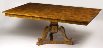 Austrian Biedermeier inspired pedestal dining tables by ILIAD Design