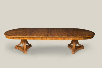 Biedermeier inspired Double Pedestal extendable Dining Table by ILIAD Design