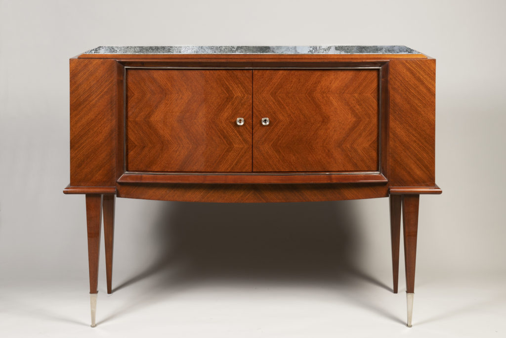 A Petite French 50s mirror toped cabinet