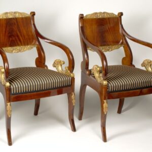 a pair of Russian Imperial armchairs