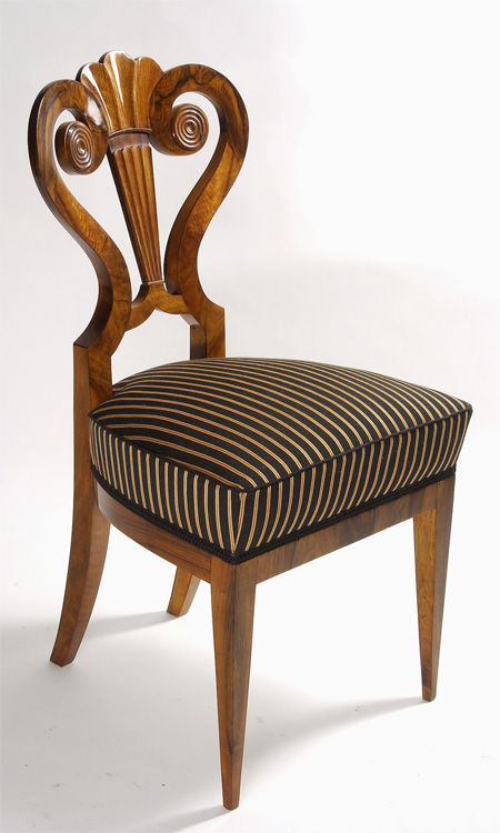 A Set of Three Exceptional Biedermeier Side Chairs