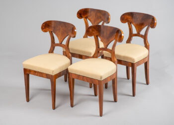 A Classic Set of Four Biedermeier Ox-Ear Side Chairs