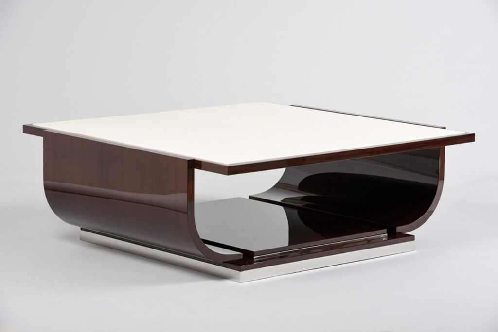 A French Modernist Inspired Parchment Top Coffee Table by ILIAD