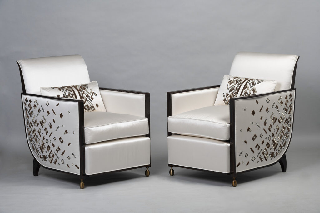 A Pair of French 30’s inspired Club Chairs by ILIAD Design