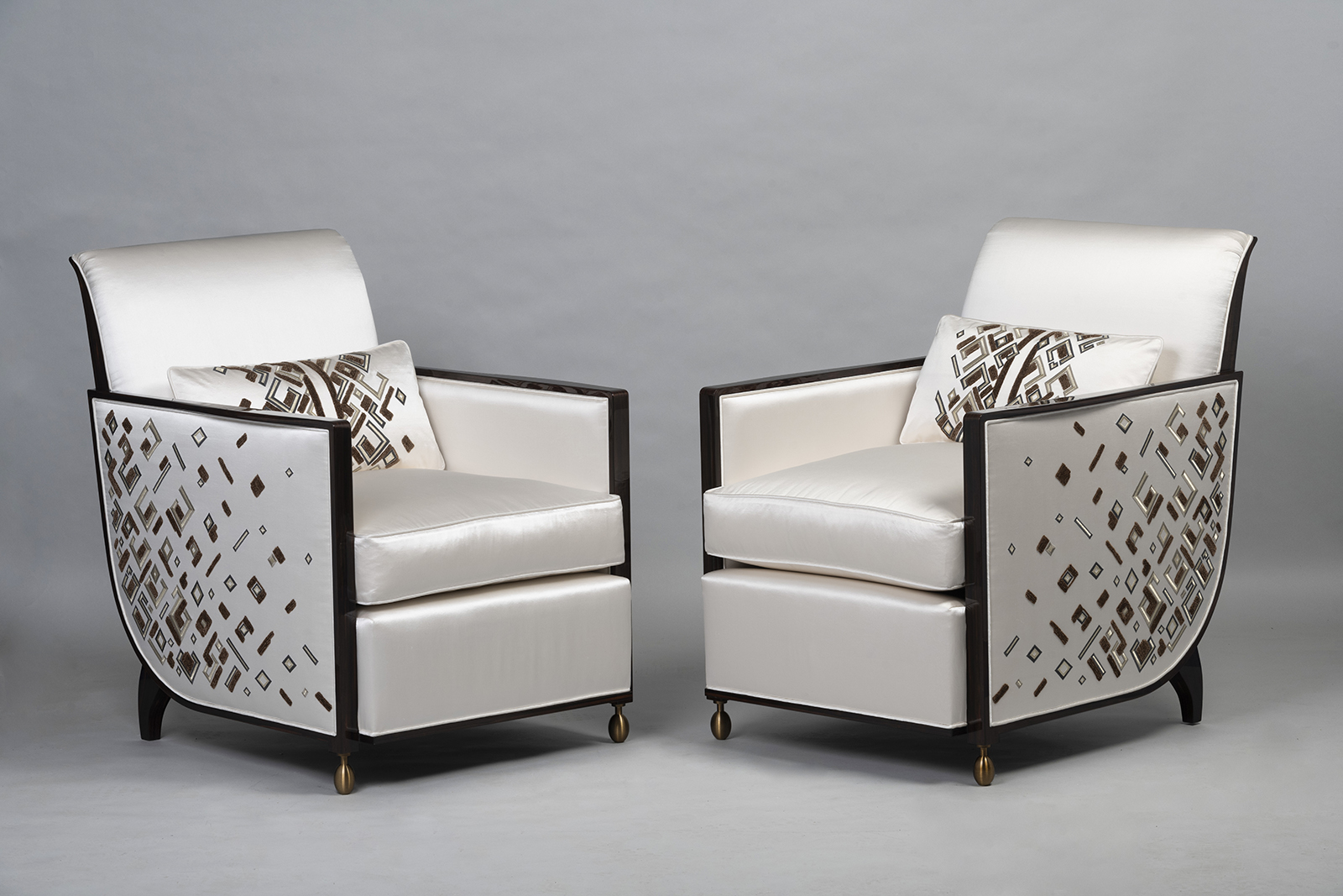 A Pair of French 30’s inspired Club Chairs by ILIAD Design